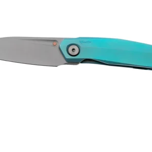 Flitsaanbieding Reate VK-ANUB-TI-BC, Darkwashed Elmax, Blue Cyan Titanium zakmes, Vulpex Knives design