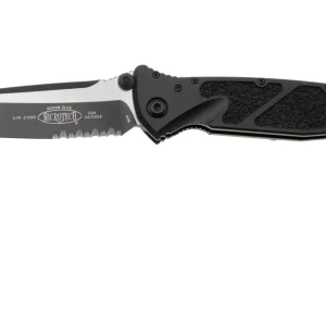 Hoge Kwaliteit Microtech Socom Elite 161-2T, Two Tone M390 Tanto, Black Aluminum, partly serrated zakmes