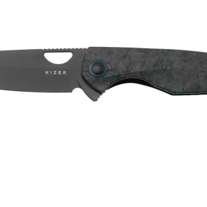 Laatste Versie Kizer Sparrow Ki3628A3 Black PVD CPM 20CV, Fat Carbon Medusa/Titanium zakmes, Vincent Rizzo design