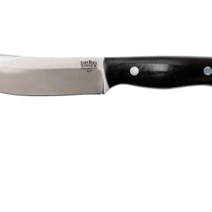 Goedkoop Bark River Kalahari Hunter A2, Black Canvas Micarta, brown sheath