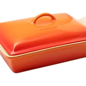 Le Creuset ovenschaal rechthoekig met deksel, 33 cm, oranje rood Koop Vandaag