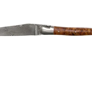 Laguiole en Aubrac 12 cm Balbach damast, Thuya wood L0212THI/FDBB1 Laguiolemes Gecertificeerd