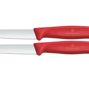 Alleen Vandaag Victorinox Swiss Classic 6.7601.2C1 Straight, Red, set van 2 groentemesjes, 8 cm