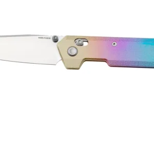 Betaalbaar Vosteed Parallel A3508 Stonewashed S35VN, Iridescent Crackle Titanium, zakmes