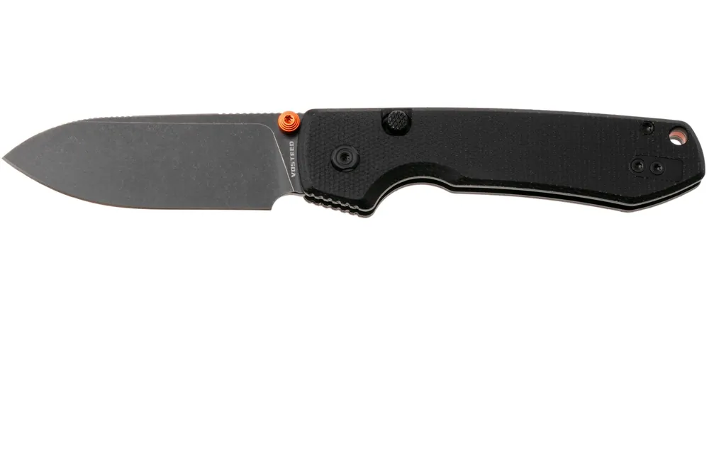 Vosteed Raccoon A2902 Blackwashed 14C28N, Black Micarta, zakmes, Yue Dong design Premium