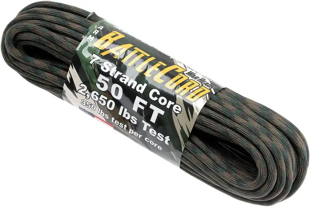 ARM 2650 Battle Cord, kleur Woodland Camo, 50ft (15,24 m) Tijdelijk Beschikbaar