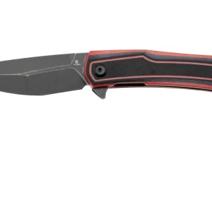 Tenable Knives Kratos T1024A1 Blackwashed Nitro-V, Black Red G10, zakmes, Ostap Hel design Betrouwbaar