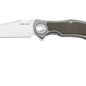 Beperkt Aanbod Real Steel Exorcist 9412GM, Stonewashed CPM S35VN, Sandblasted Titanium, Green Micarta Inlay zakmes, Carson Huang design