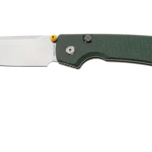 Vosteed Raccoon A2911 Stonewashed 14C28N, Green Micarta, zakmes, Yue Dong design Express Levering