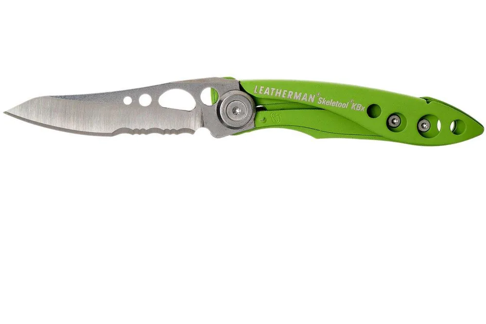 Leatherman Skeletool Knife KBx zakmes deels gekarteld, Sublime Green Direct Verzonden