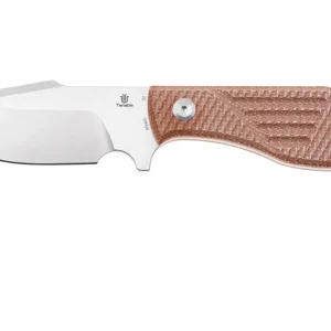 Direct Beschikbaar Tenable Knives Tiny Dancer G014A5 Stonewashed D2, Brown Micarta, vaststaand mes, Jonathan Styles design