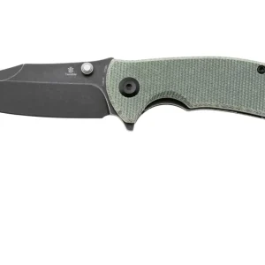 Tenable Knives Rei T1061A2 Blackwashed 14C28N, Green Micarta, zakmes, Karambit Maker design Betaalbaar