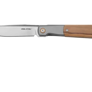 Beperkte Voorraad Real Steel Barlow RB-7 7893 CPM S35VN, Olive Wood zakmes, Ostap Hel design