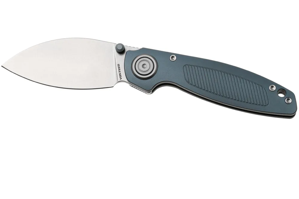 Vosteed Shilin Cutter A2805 Stonewashed Elmax, Gray Aluminum, zakmes, Yue Dong design Tijdelijk Beschikbaar