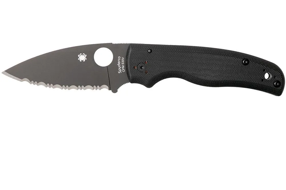 Spyderco Shaman C229GSBK Serrated zakmes, Sal Glesser design Weekendaanbieding