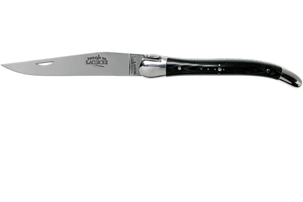 Exclusieve Aanbieding Forge de Laguiole 129INTCNOIBRI 9cm, zwart micarta, laguiolemes