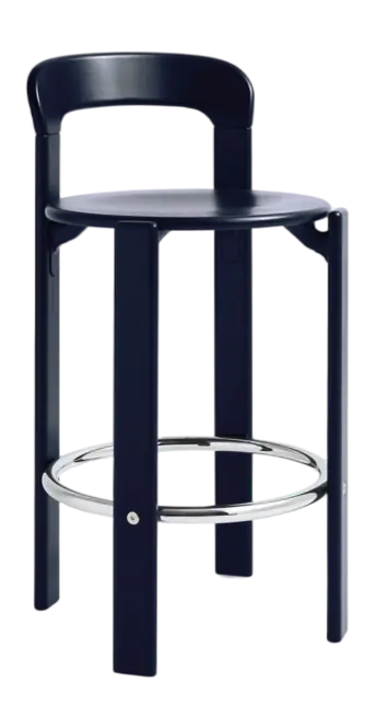 HAY Rey Barkruk Low H 65 cm - Deep Blue Speciale Aanbieding