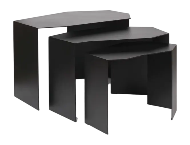 Alleen Vandaag Ferm Living Shard Cluster Bijzettafel - Set van 3 - Zwart