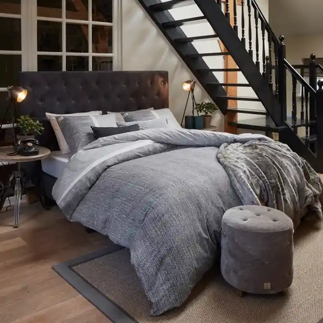 Direct Verzonden Riviera Maison Amsterdam Loft Dekbedovertrek - 240x200 220 - Grijs
