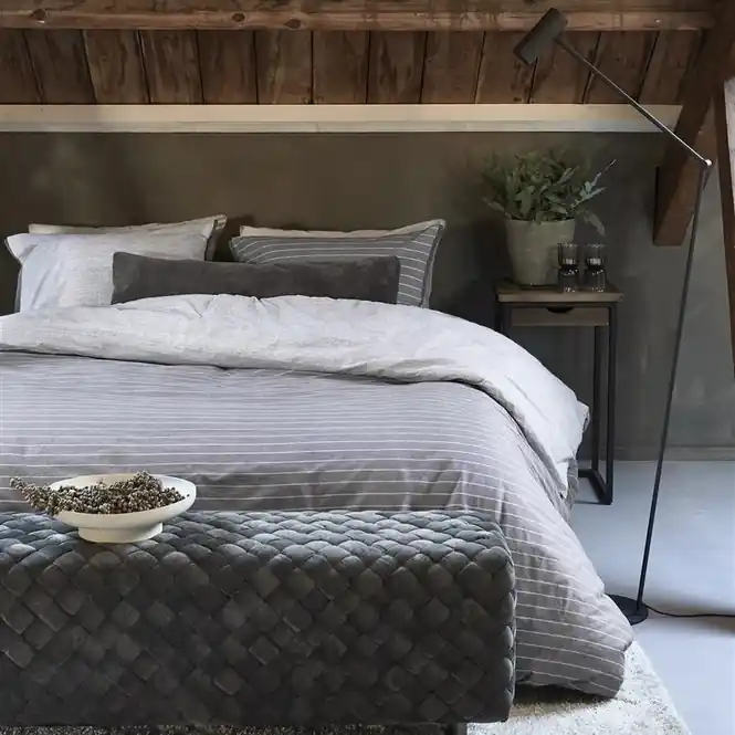 Beperkte Voorraad Rivièra Maison Pinstripe Dekbedovertrek - Grijs