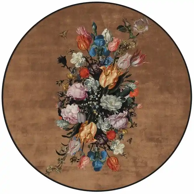 Direct Beschikbaar Essenza Beautiful Bouquet Vloerkleed 脴 90 cm - Bruin