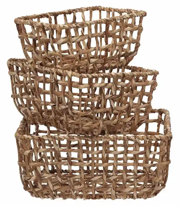 Gratis Retour Villa Collection Tavaha Manden - Naturel - set van 3