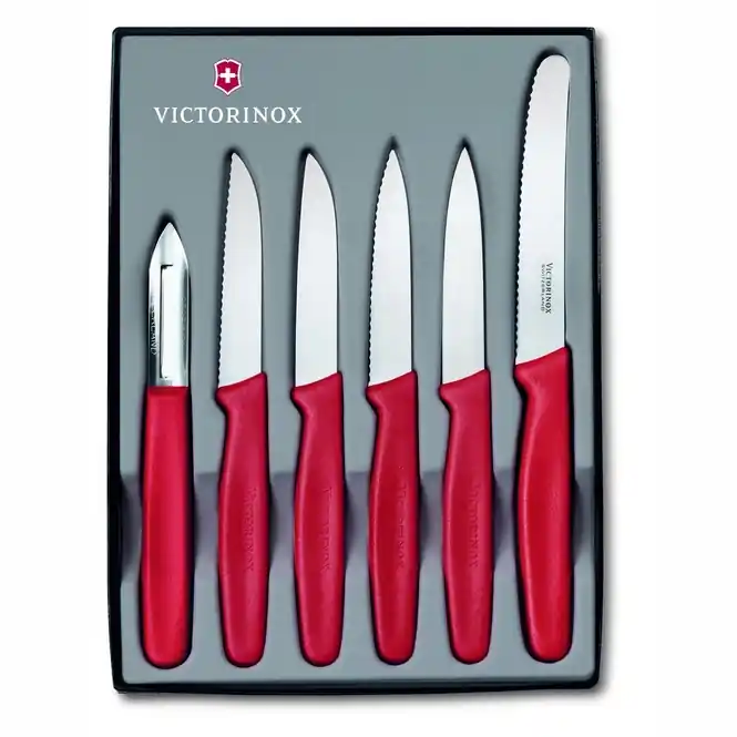 Victorinox - 6-delige keukenset, rood - Victorinox Lage Prijs