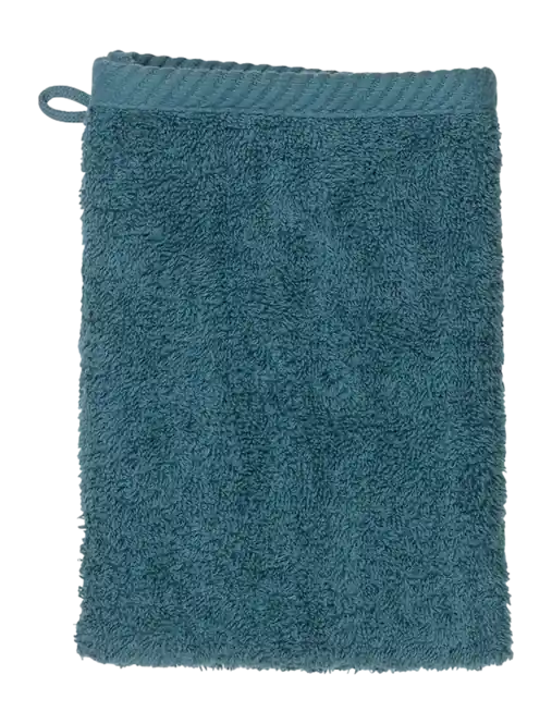 Washandje, 15 x 21 cm, Teal Blauw - Kela Leonora Exclusieve Aanbieding