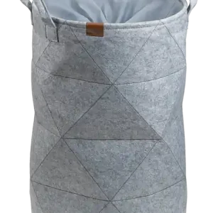 Wasmand met Trekkoord, 33 x 50 cm, Vilt, Rond, Licht Grijs - Kela Fa Superprijs