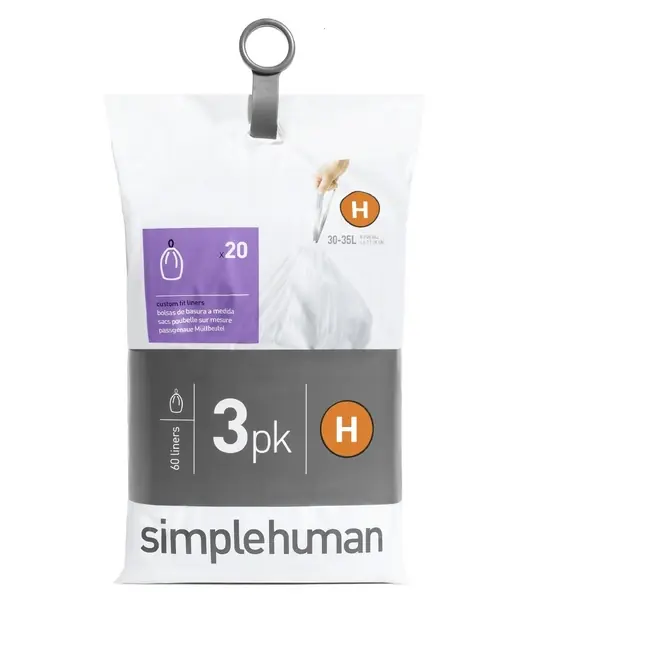 Uitverkoop Afvalzakken Liner Pocket Code H, 30 liter, 3x20 stuks - Simplehuman