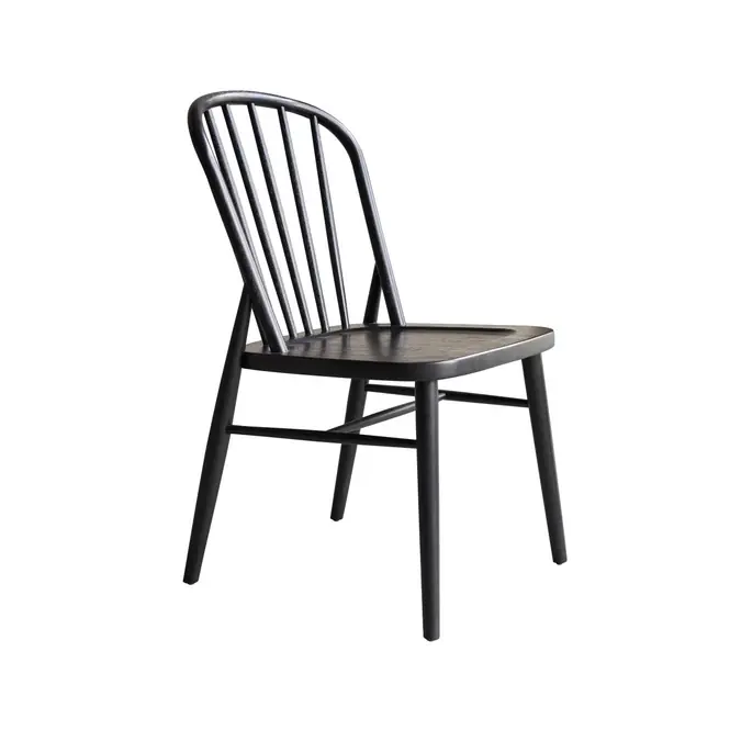 Tikamoon - Set van 2 stoelen met spijlen in zwart massief acaciahout Shop Nu