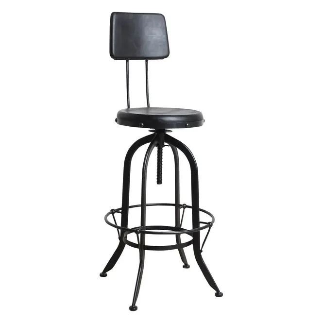 Raw Materials Vintage Mango Machinist Barkruk Zwart Actieprijs